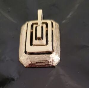 *Gold tone square pendant